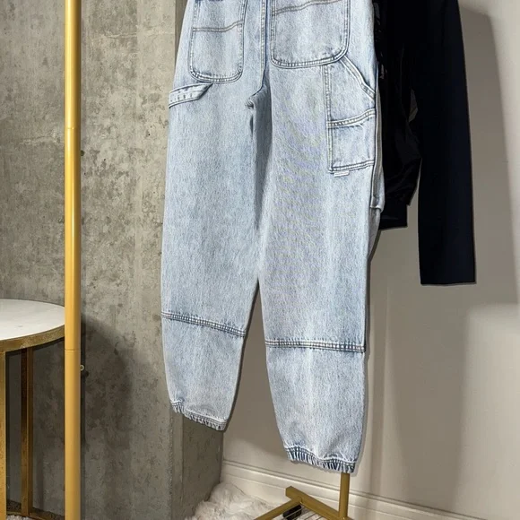 Alexander Wang Double Front Carpenter Jeans in Pebble Bleach